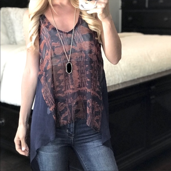 Lush Tops - LUSH  hi low sleeveless sheer top